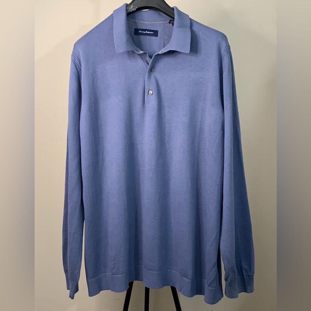 Big & Tall Amani Long-Sleeve Polo Sweater Size: 2XT